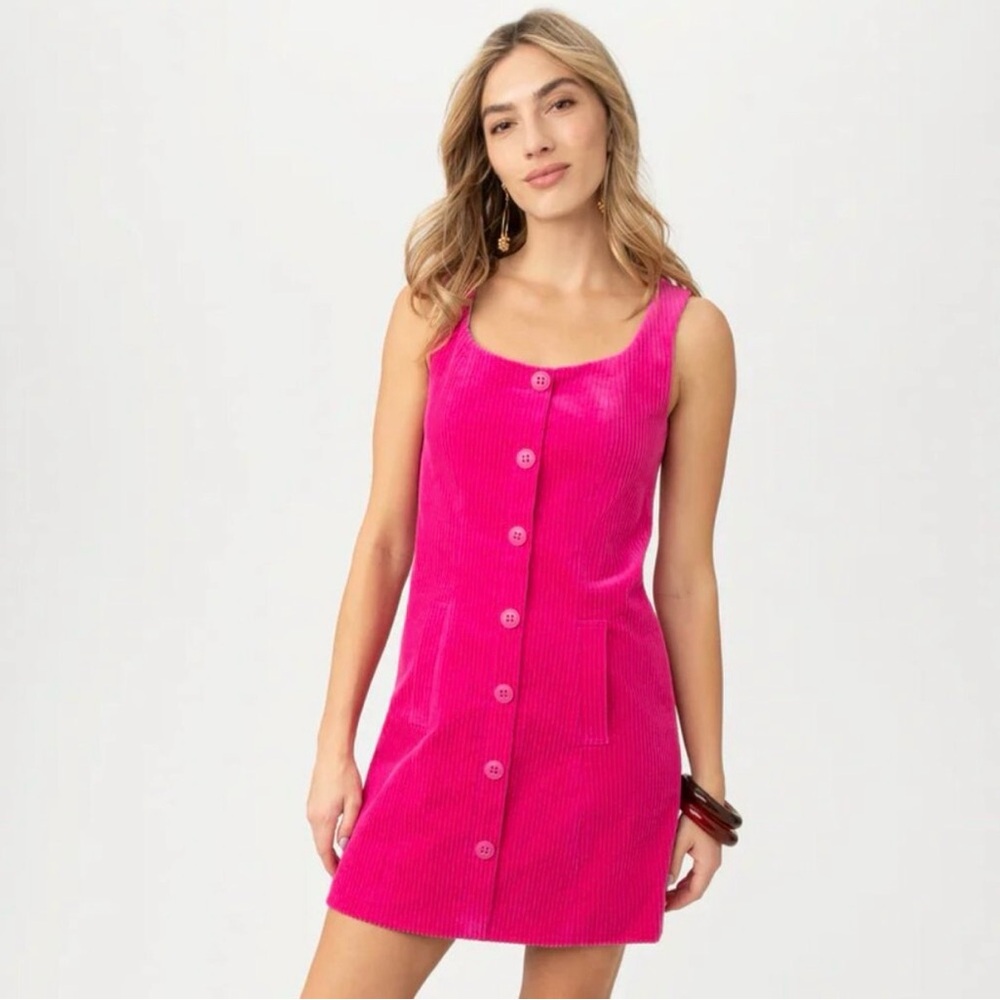 Trina Turk Burroughs Hot Pink Corduroy Mini Dress